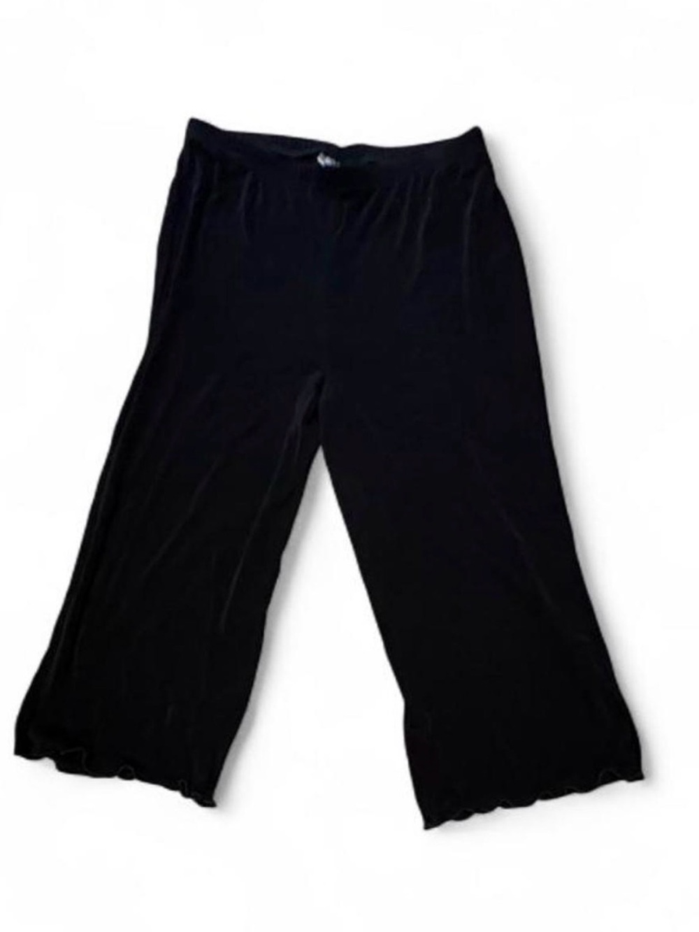 $90 Chico’s Traveler Women’s Black Wide-Leg Slinky Cropped Pants Sz M